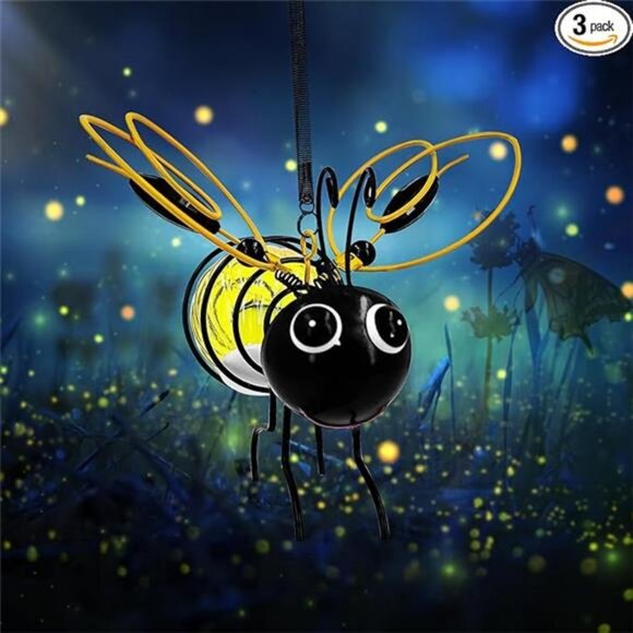 Solar Garden Lantern Outdoor Decorative Waterproof LED Bug Lights Tabletop - Picture 7 of 7